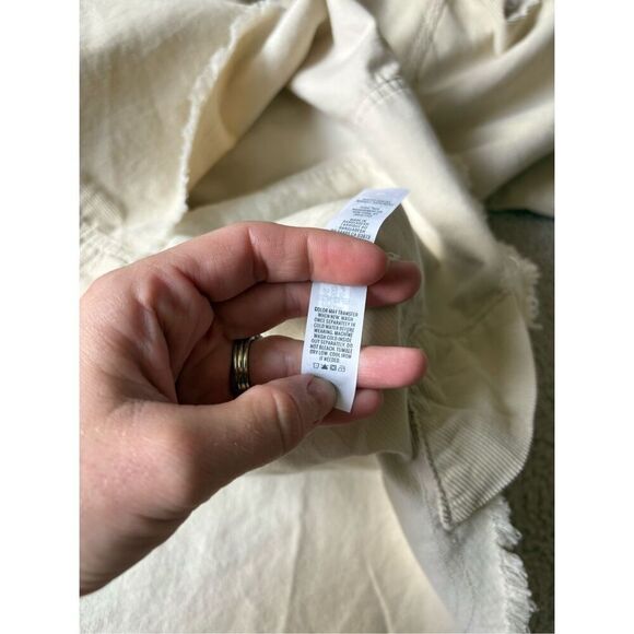 Aerie Corduroy Quarter Zip Jacket Shacket size L Cream - Picture 15 of 15